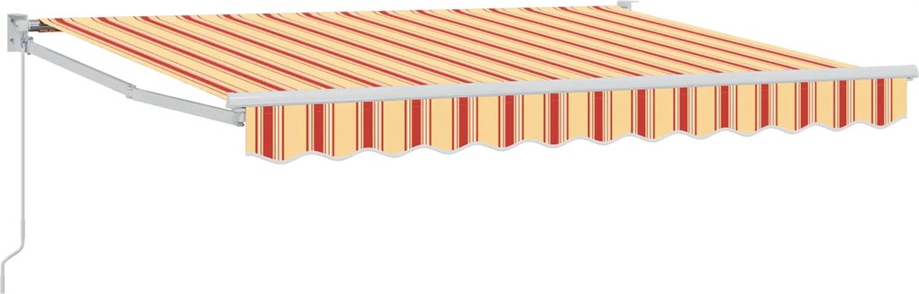 vidaXL Copertină retractabilă manuală Galben, Portocaliu și Alb