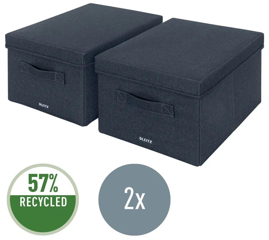 Cutii de depozitare 2 buc. din material textil cu capac – Leitz