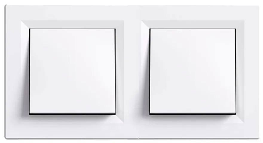 Întrerupător unipolar cu circuit dublu Nova 10A 250V 101 cu cadru alb