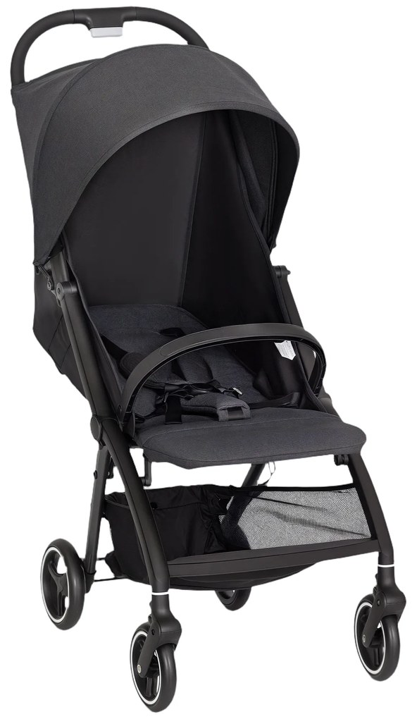 AIYAPLAY Cărucior Pliabil 0-3 Ani Spătar Reglabil și Copertină Gri | Aosom Romania