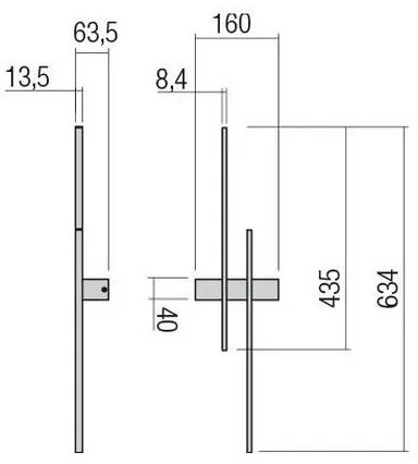 Redo 01-2746 - Aplică de perete LED TANGENT, 13W, 230V, CRI 90, alb