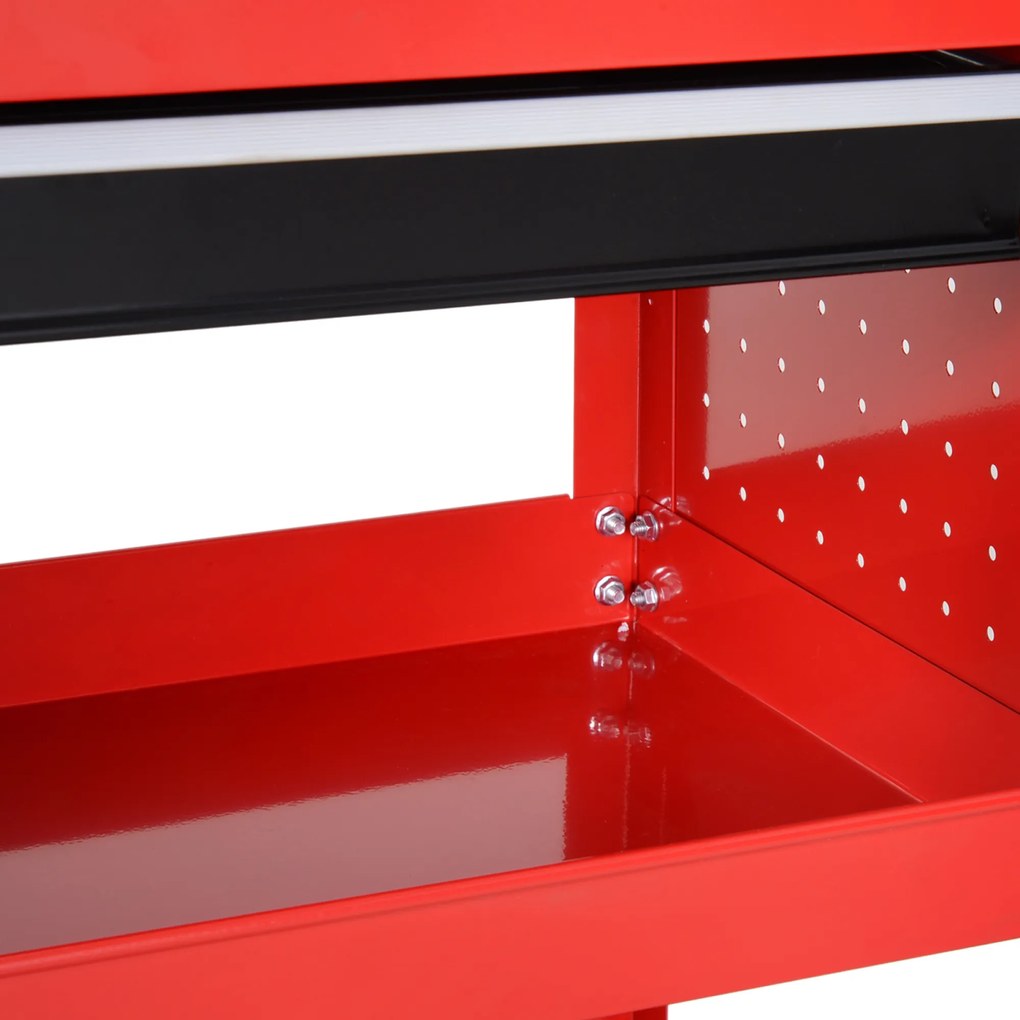Durhand Cărucior pentru Scule Atelier, Organizator Mobil, Roșu, 70x35x75.5 cm | Aosom Romania