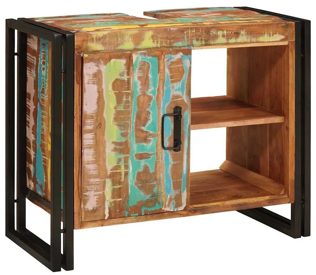 vidaXL Dulap de chiuvetă cu raft Multicolour Lemn recuperat masiv