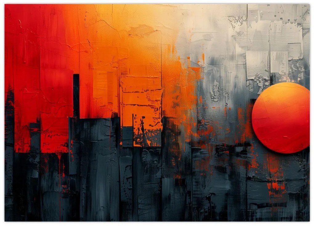 Tablou - Pictura abstractă a orașului (70x50 cm)