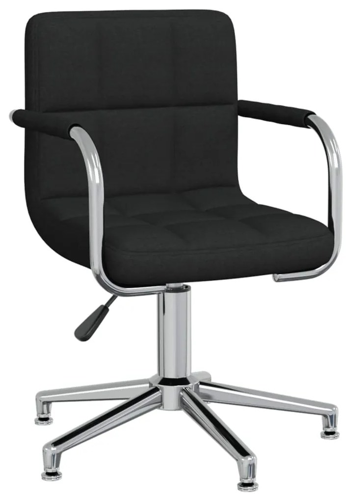 vidaXL Scaun de bucătărie pivotant, negru, material textil