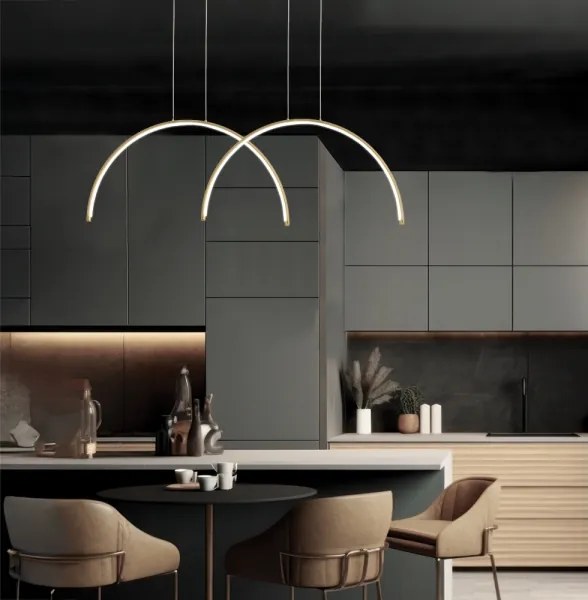 Lustră LED suspendată pe cablu MEGAN LED/39W/230V, auriu