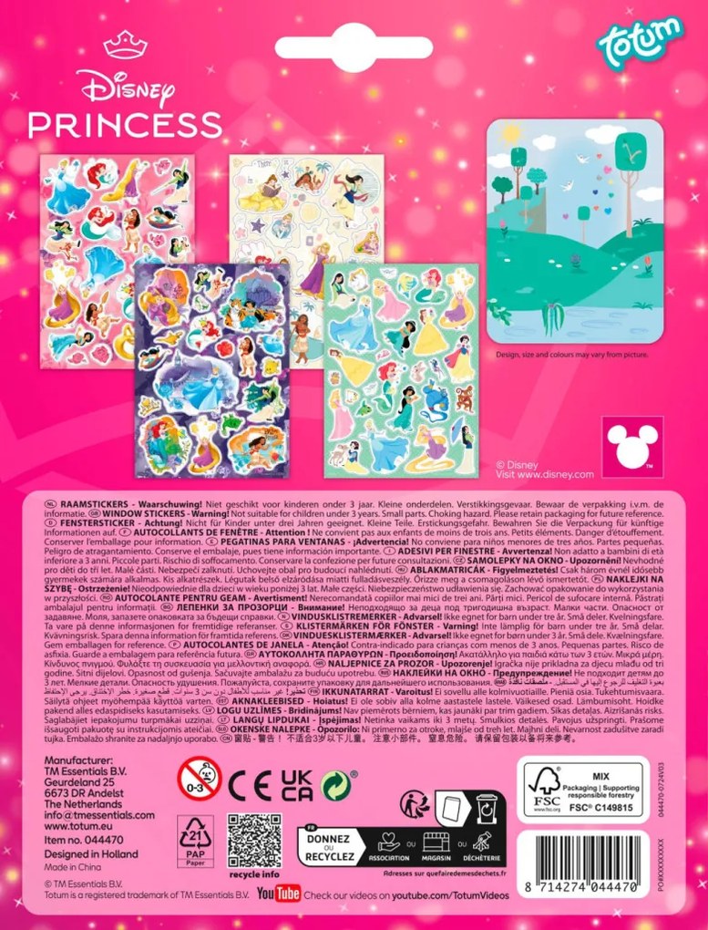 Prințesele Disney Story set de autocolante pentru fereastră