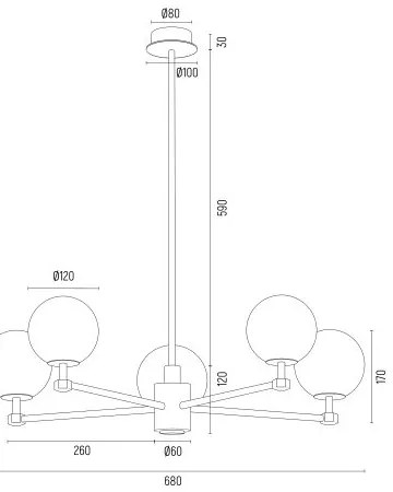 Candelabru 5 brate design minimalist Aruba