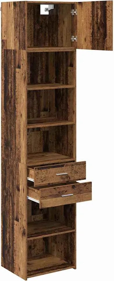 vidaXL Bufet Pe perete Lemn Vechi 50 x 42,5 x 225 cm Lemn compozit