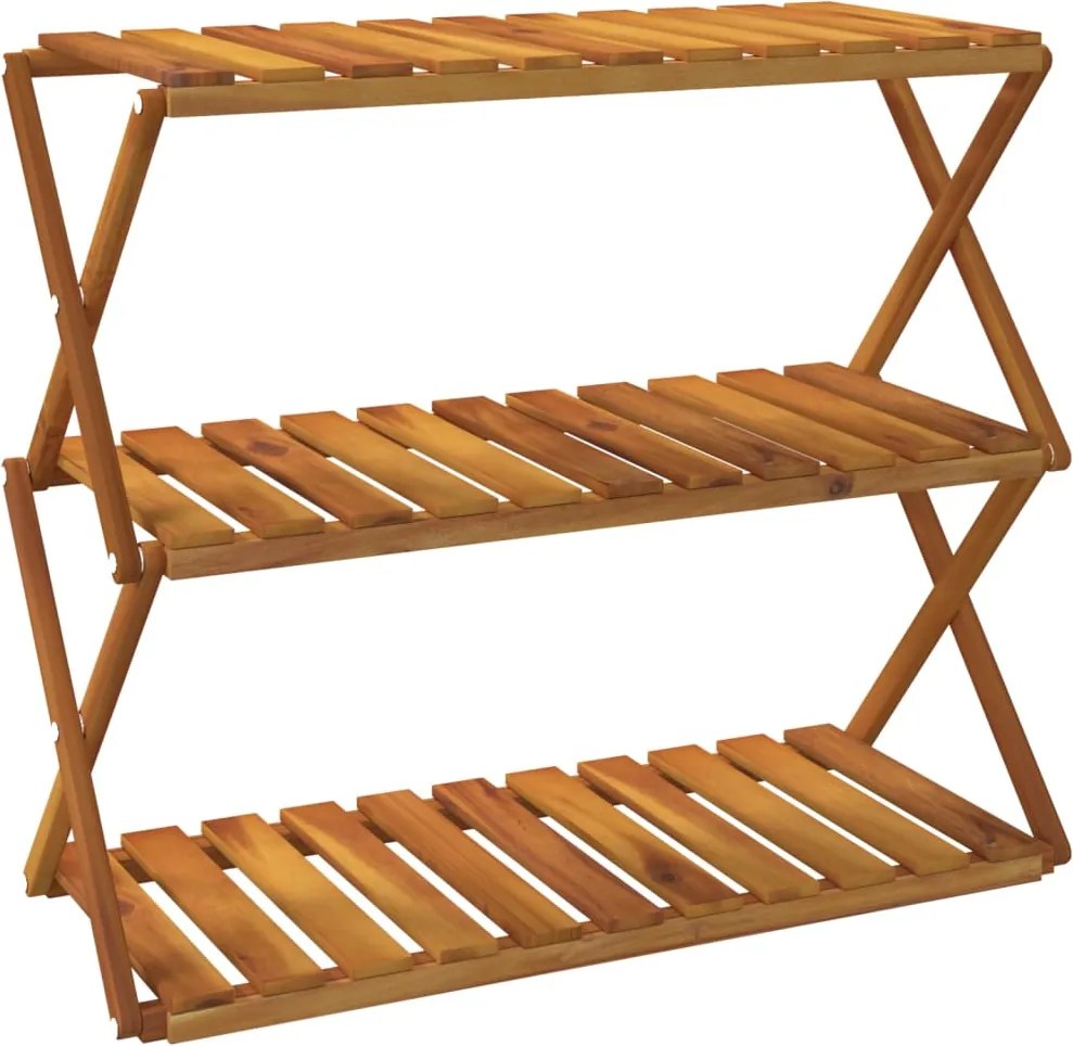 vidaXL Raft pliabil cu 3 niveluri, maro, 70x31x63 cm lemn masiv acacia