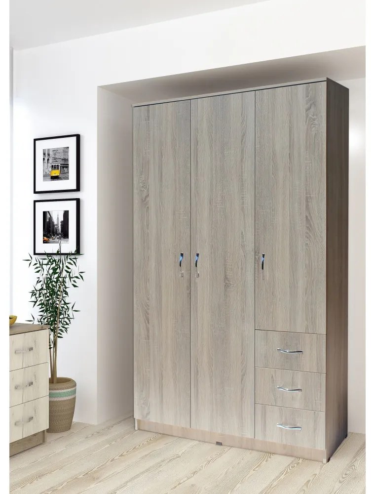 Dulap Ionut, 120x50x200 cm, sonoma/trufe