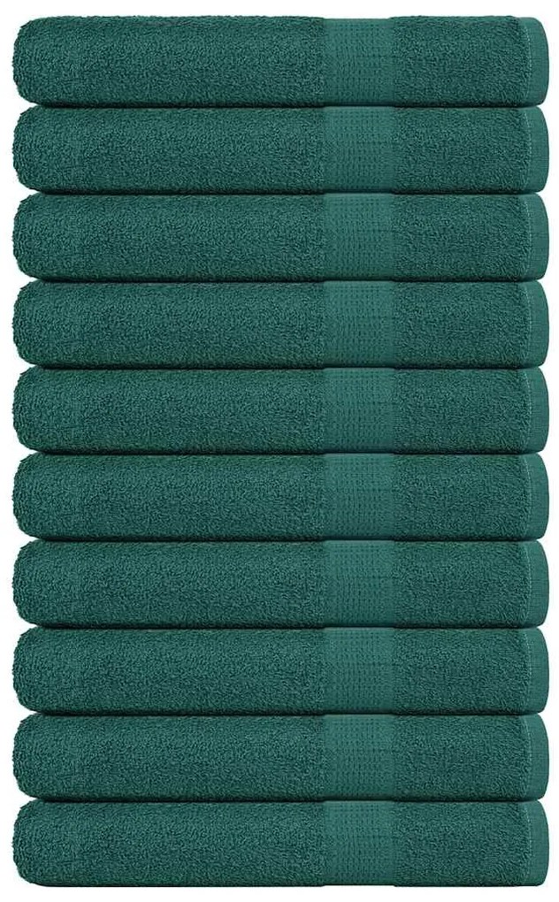 vidaXL Prosoape pentru saună 10 buc Verde 360 g/m² 100% bumbac