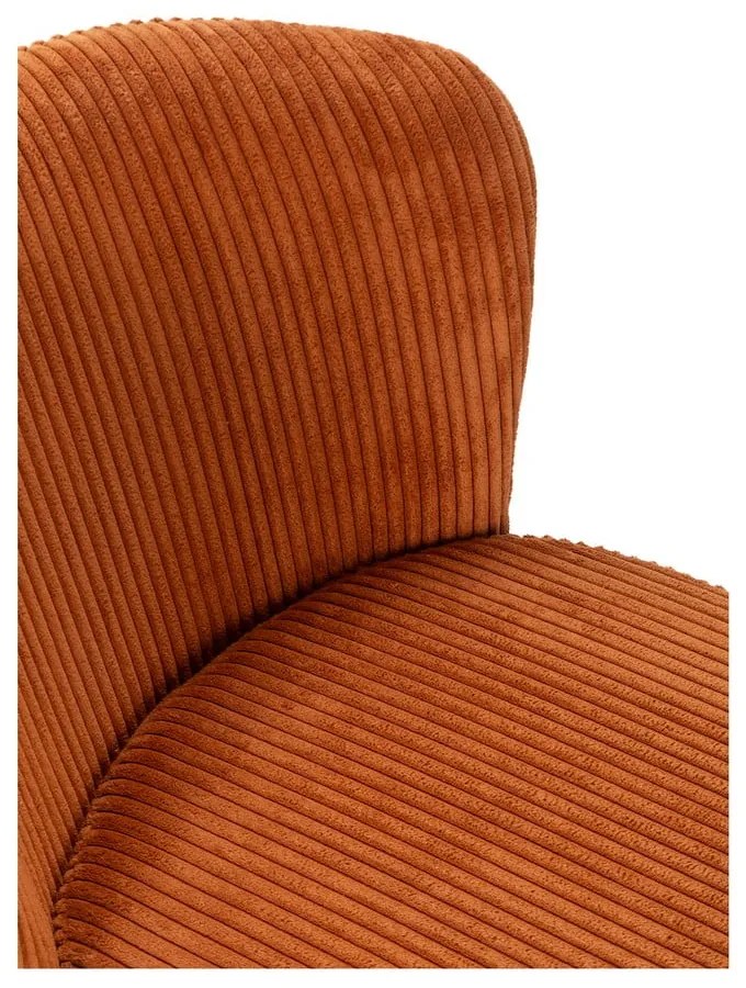 Scaune de dining portocalii 4 buc. din catifea reiată Megan – Marckeric