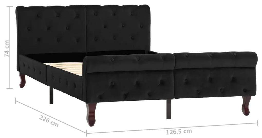 Cadru de pat, negru, 120 x 200 cm, catifea Negru, 120 x 200 cm