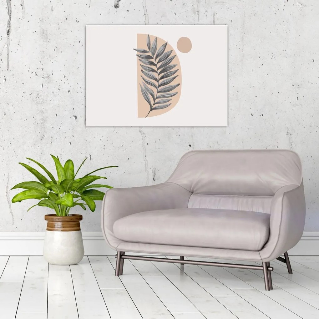 Tablou pe sticlă - Foaie ilustrată N⁰1 (70x50 cm)