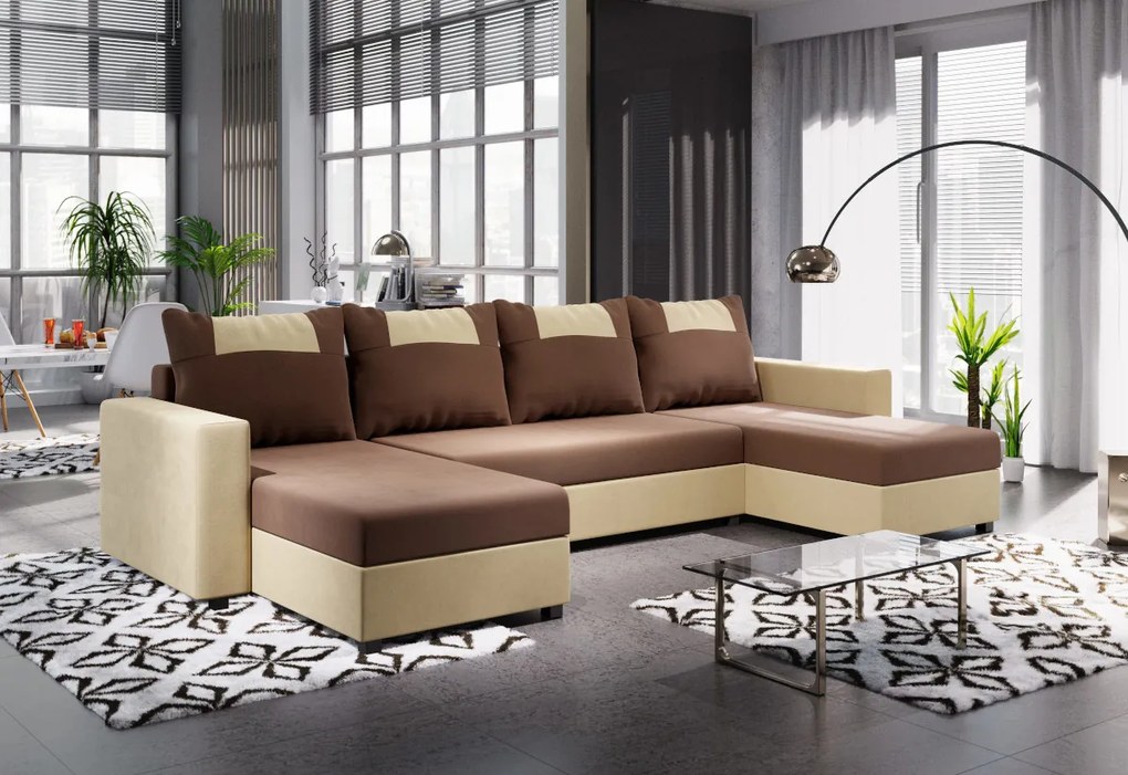 Supermobel Colțar extensibil în formă de U STAR, 298x144, rainbow 15/rainbow 28