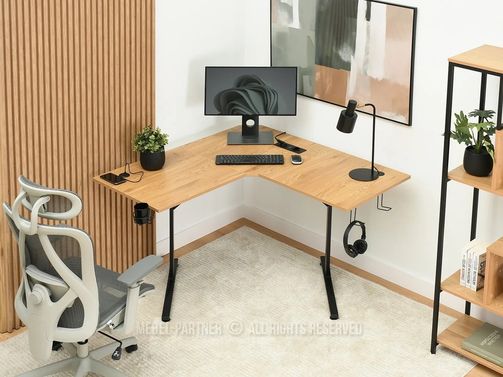Masă PC Matts C (stejar + negru). 1109795