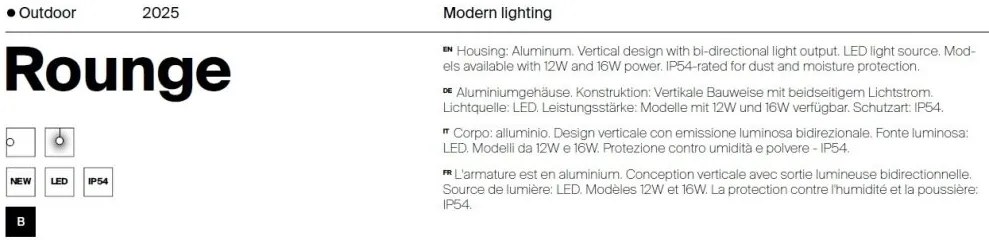 Aplica de perete LED iluminat exterior IP54 Rounge