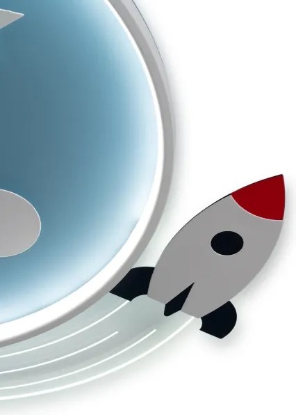 Brilagi Plafonieră LED pentru copii STARSHIP, 64W, 230V, 3000/4500/6000K, albastru