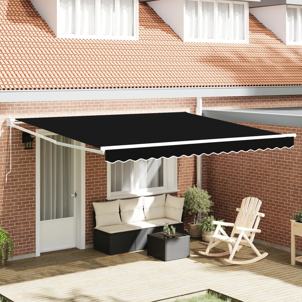 vidaXL Cortina Retractabilă Negru 400 × 300 cm Poliester