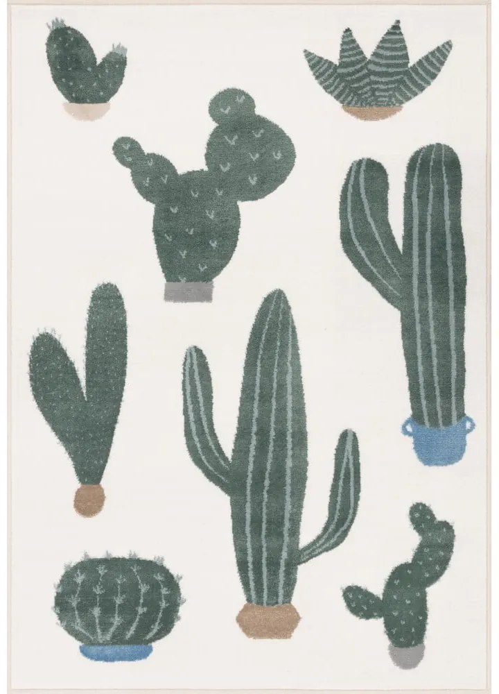 Covor pentru copii verde-fildeș 80x150 cm Cacto Malachite – FD