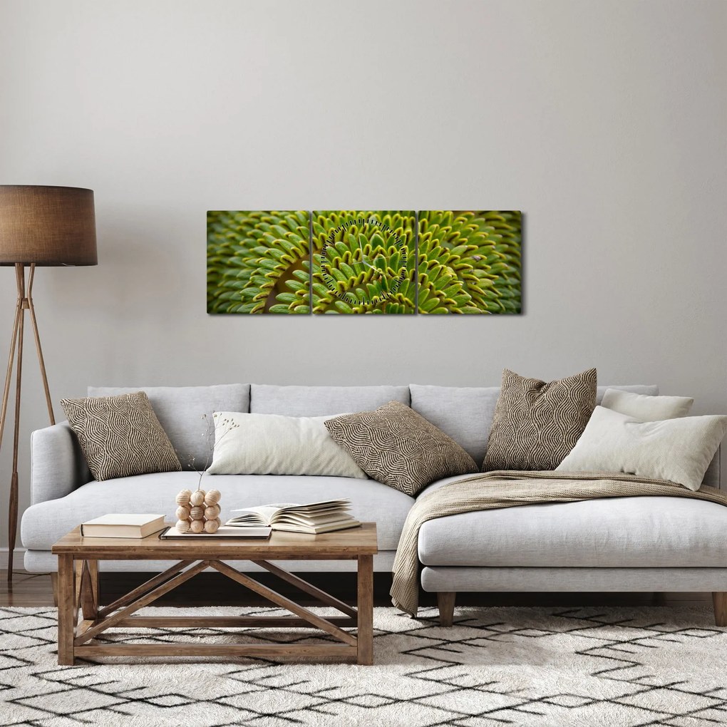 Tablou - Fern (cu ceas) (90x30 cm)