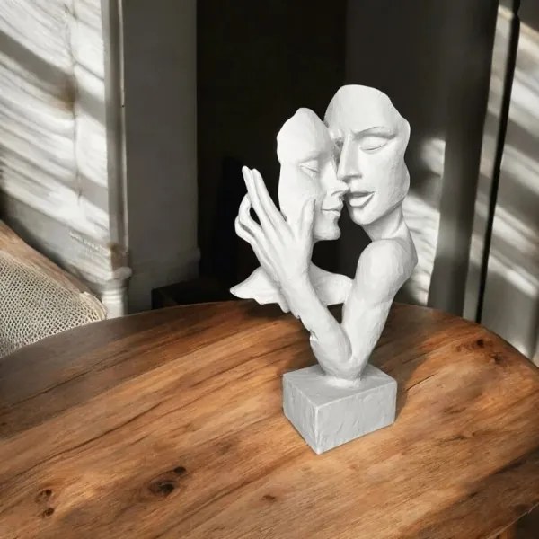 Decorațiune de masă din rășină, 29x9x17 cm, albă