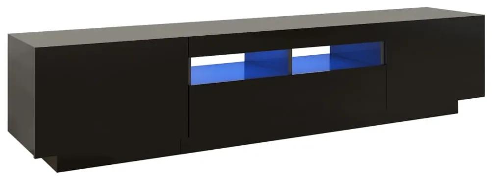 3081898 vidaXL Comodă TV cu lumini LED, negru, 180x35x40 cm