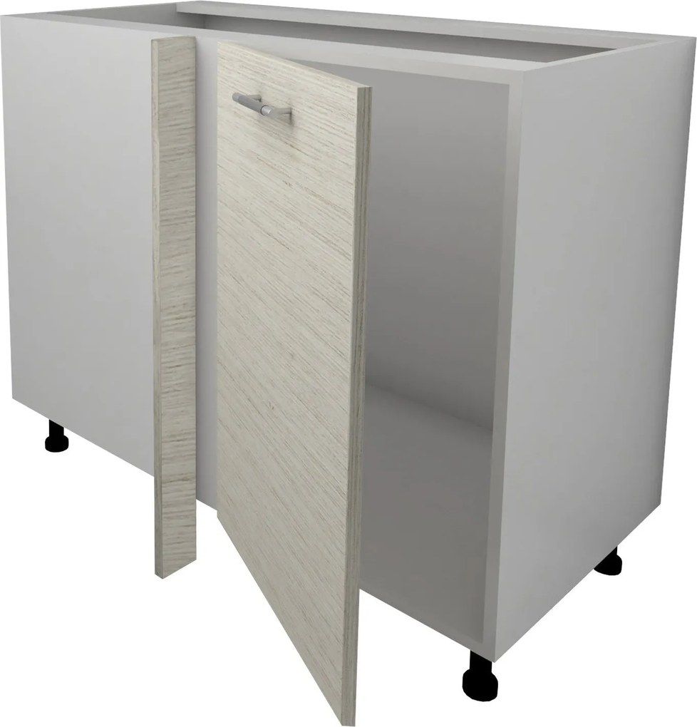 Corp Baza Colt Lecce, Lemn Alb/Alb, 98 x 50 x 80 cm