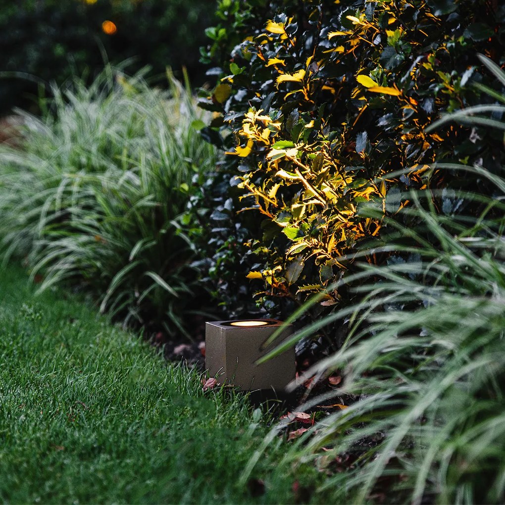 Proiector de grădină industrial maro ruginiu pătrat IP65 - Lennard