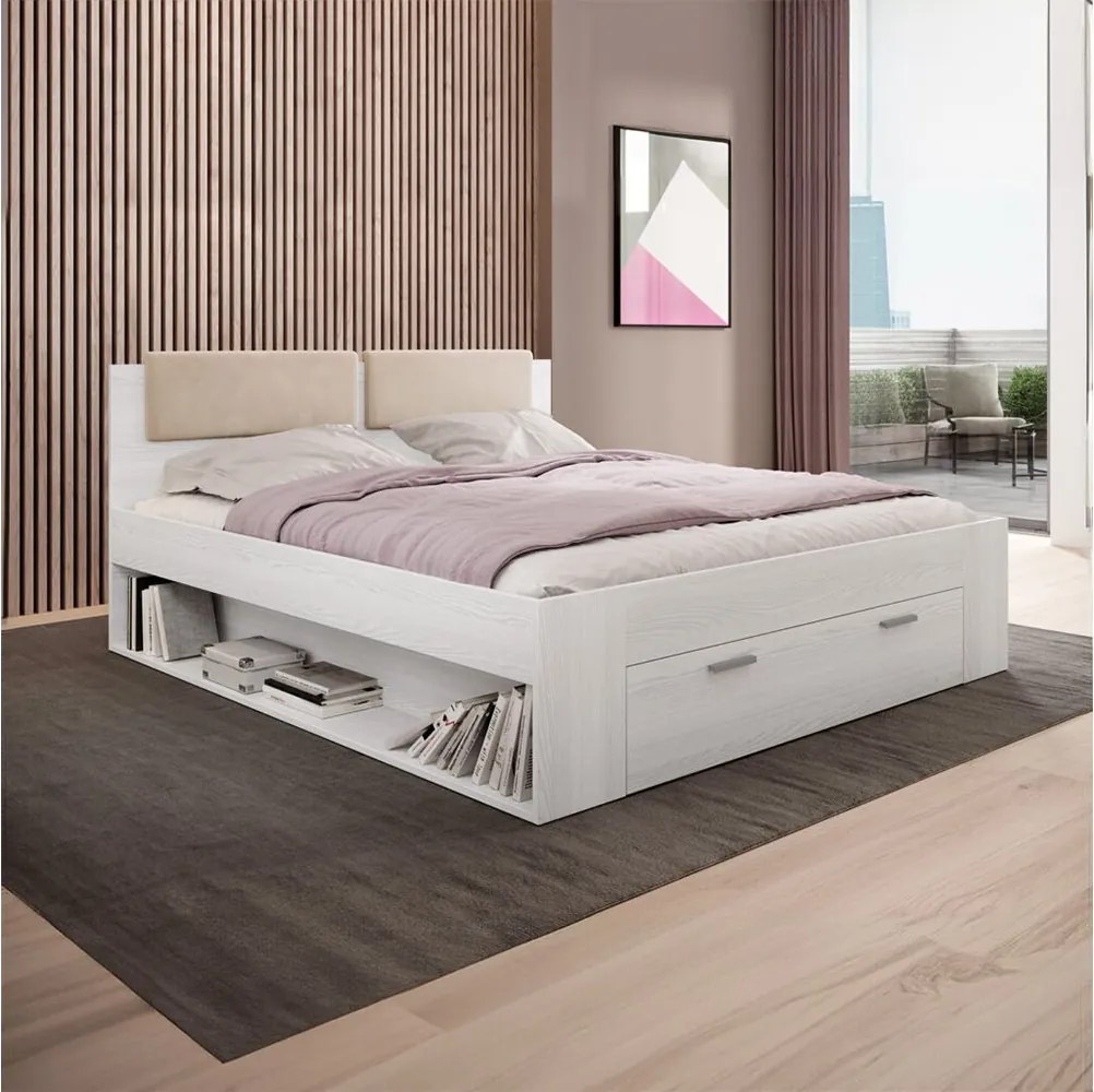 Pat lemn masiv Lunaris 140/160/180×200 cm - 180x200