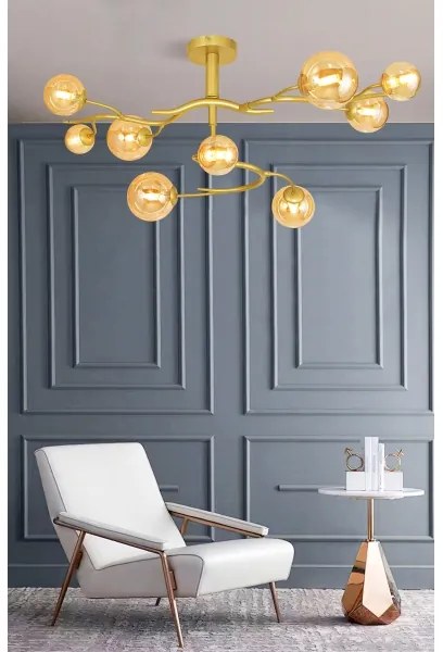 Lustră LED aplicată Brilagi MISTEL 9xG9/3W/230V auriu