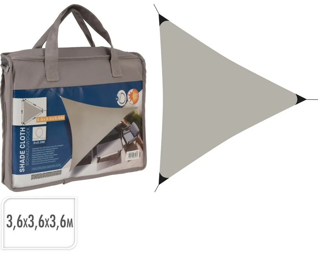 Folie de umbrire cu filtru UV 50+, taupe, 3,6 x3,6 x 3,6 m