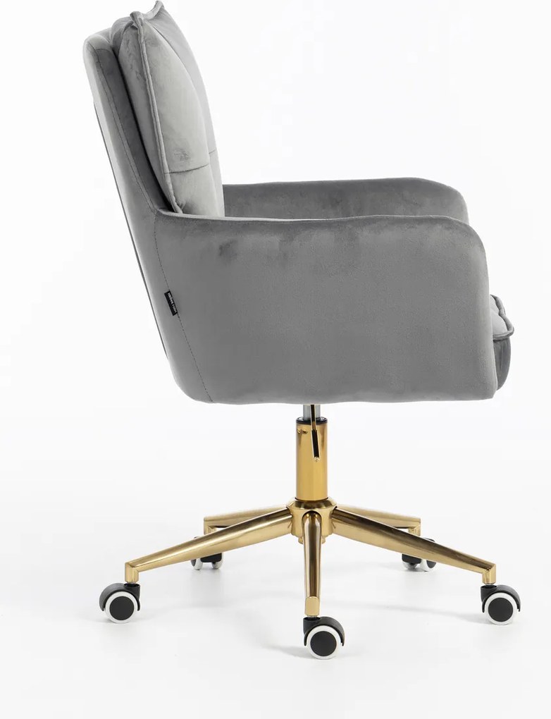HR250K Scaun Catifea Grafit Bază Aurie