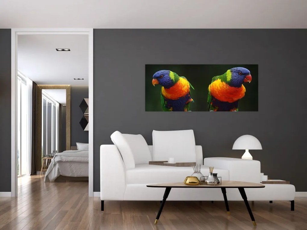 Tablou cu papagali (120x50 cm)