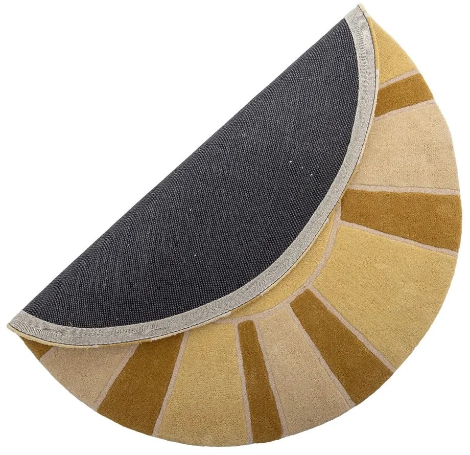 Covor pentru copii bej/chihlimbar din lână ø110 cm Sun – Bloomingville Mini