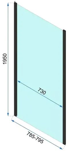 Cabina de dus dreptunghiulara cu usa pivotanta Rea Rapid Swing 100x80 negru