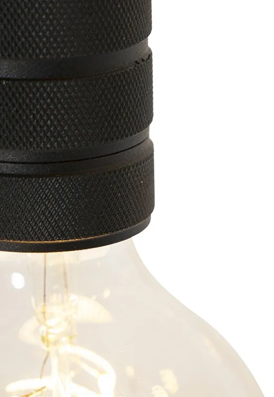 Lampă suspendată de design neagră cu 9 lumini - Cavalux