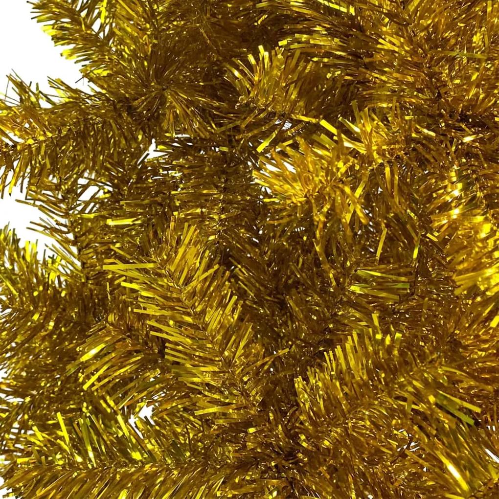 Pom de Craciun subtire cu LED-uri si globuri, auriu, 240 cm 1, gold and grey, 240 cm