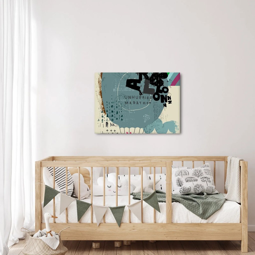 Tablou - Flying balon cu curcubeu (70x50 cm)