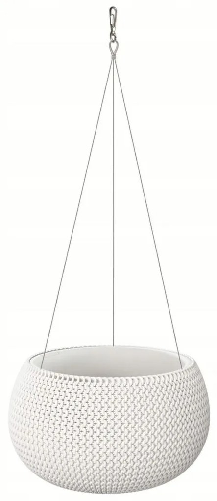 Ghiveci decorativ cu lant, rotund, alb, 29x19.5 cm, Splofy Bowl WS