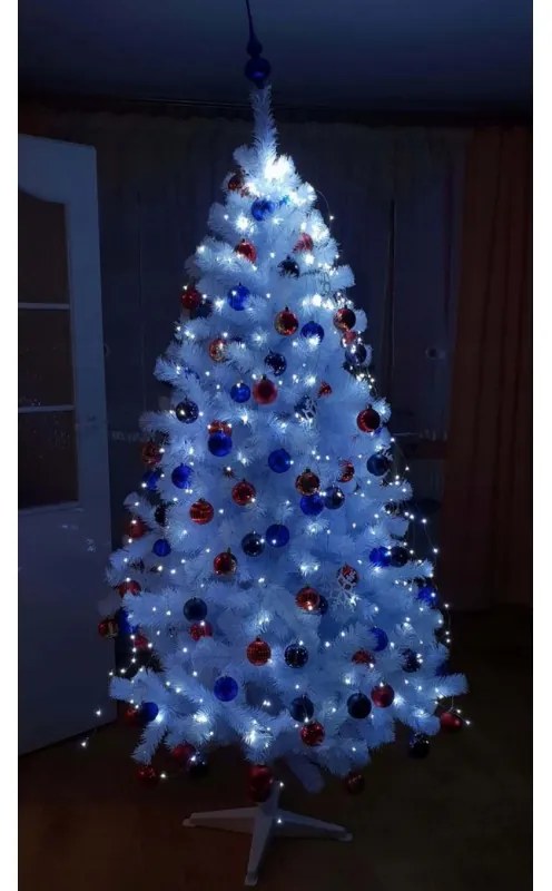 Brad de Crăciun feeric de culoare albă luxoasă 220 cm