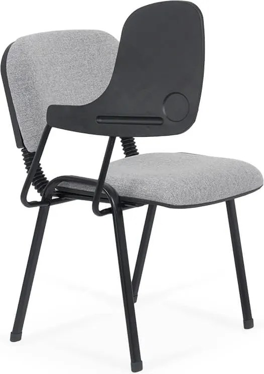 Scaun conferință gri HRC 606 cu măsuță rabatabilă și cadru metalic