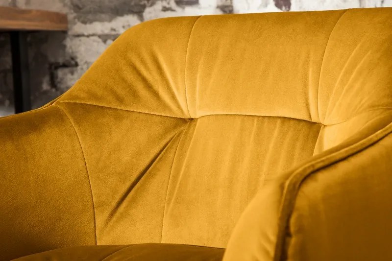 Neînvins Scaun de bar Loft catifea galben mustar