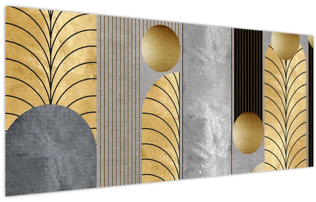 Tablou - Decorațiuni de aur (120x50 cm)