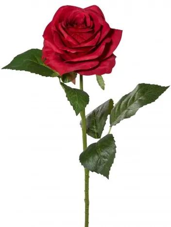 Fir floare artificiala, Rose Rosu, H53 cm