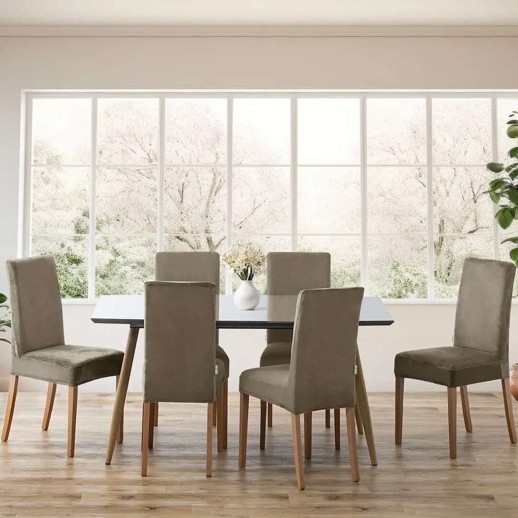 Restilo Husă pentru scaun Sento bej, 48 x 48 x 58+ 10 cm, set de 4 bucăți