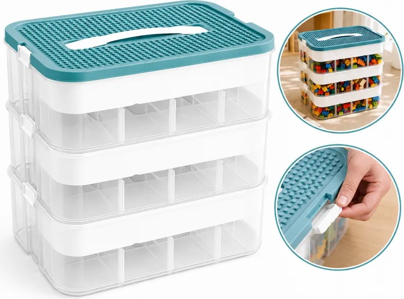 Cutie de depozitare pentru constructii BRICK VAULT 31x30x22 cm, 3 etaje