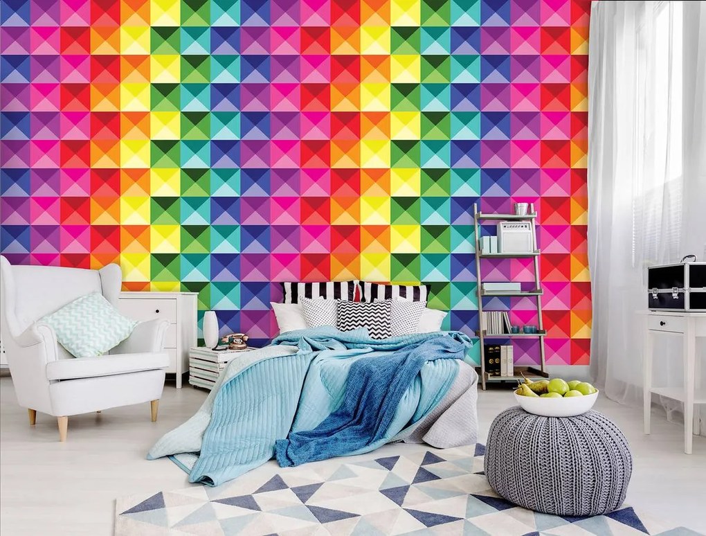 Fototapet - Cuburi colorate (254x184 cm), în 8 de alte dimensiuni noi