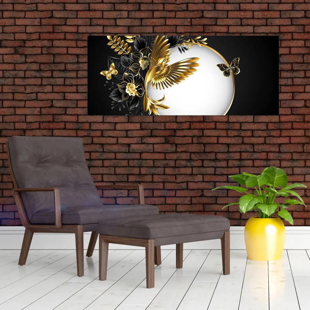 Tablou - Bile cu motive aurii (120x50 cm)